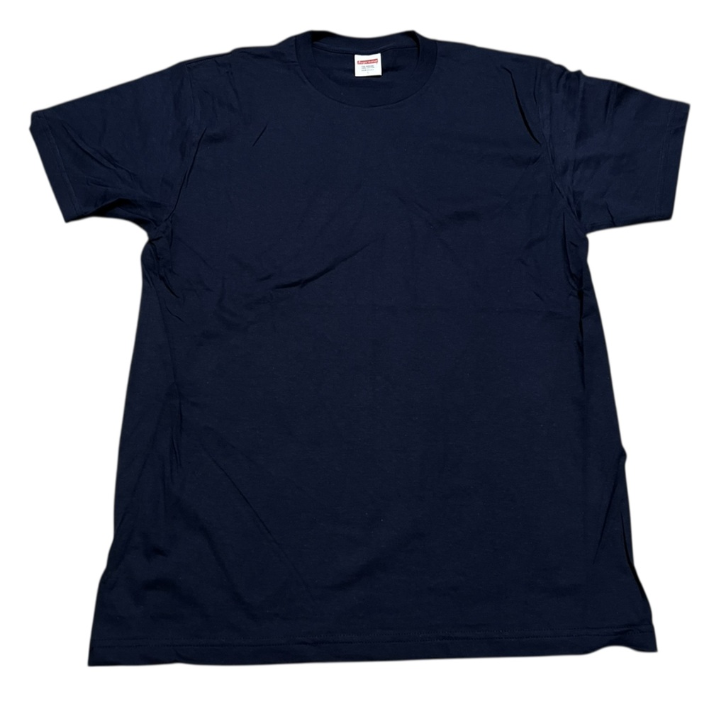 Supreme men’s basic navy short sleeve t-shirt pre shrunk‎ cotton size large NWOT